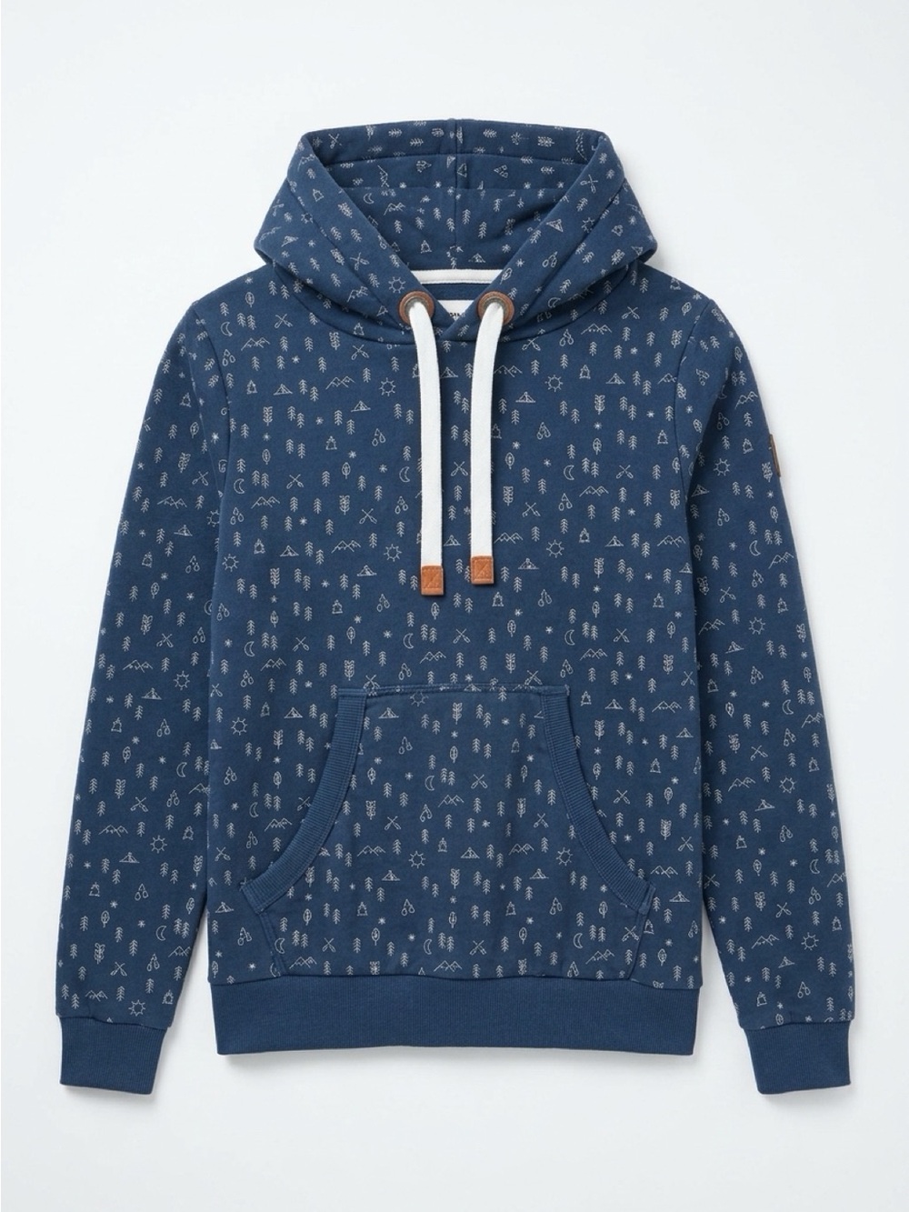 Wanakome Navy Patterned Pullover Hoodie